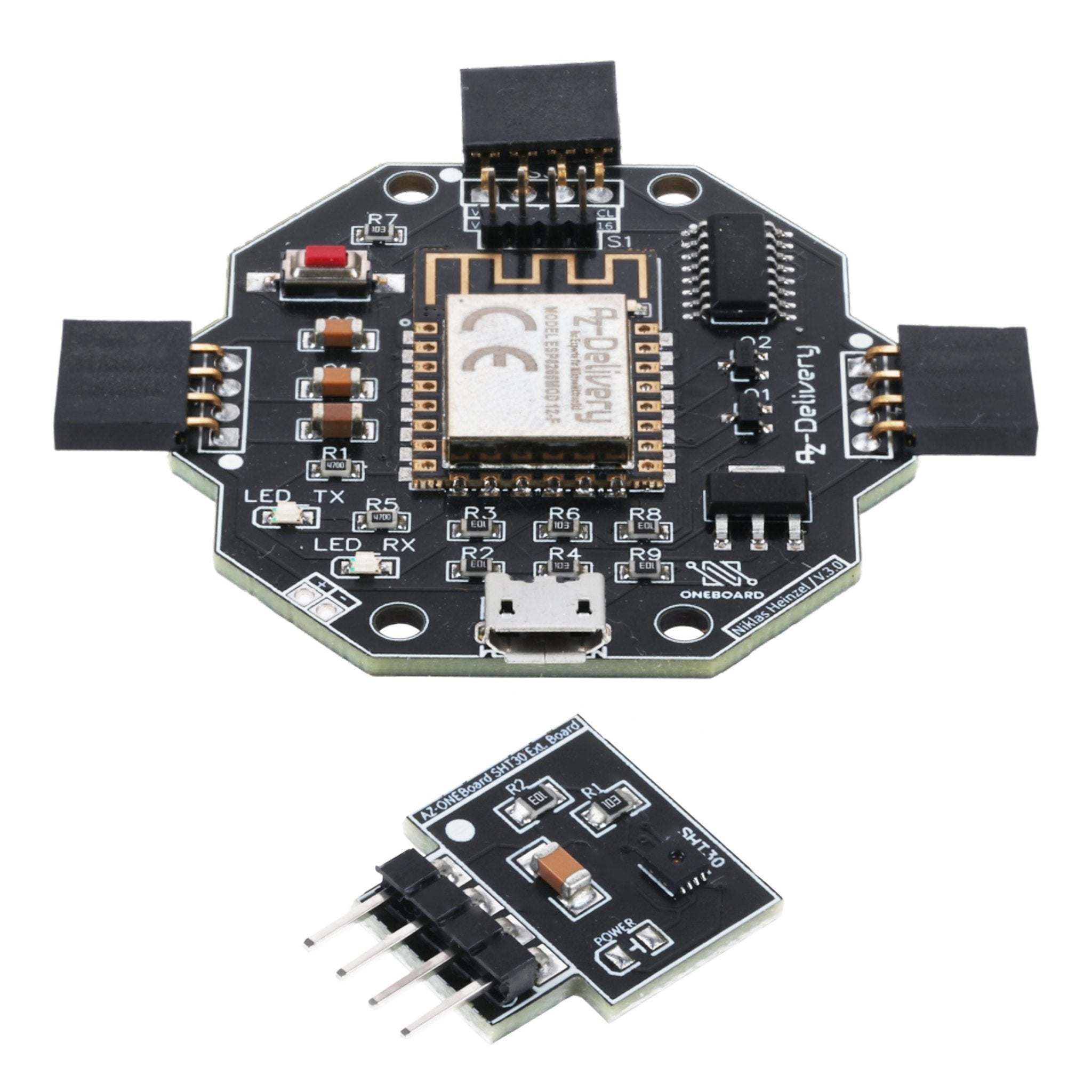 AZ - ONEBoard Entwicklungsboard inklusive Extensionboards SHT30, BH1750 & SGP30 - AZ - Delivery