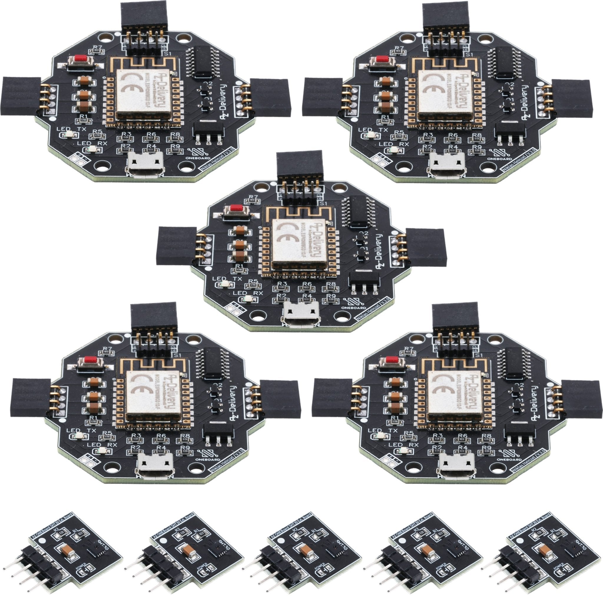 AZ - ONEBoard Entwicklungsboard inklusive Extensionboards SHT30, BH1750 & SGP30 - AZ - Delivery