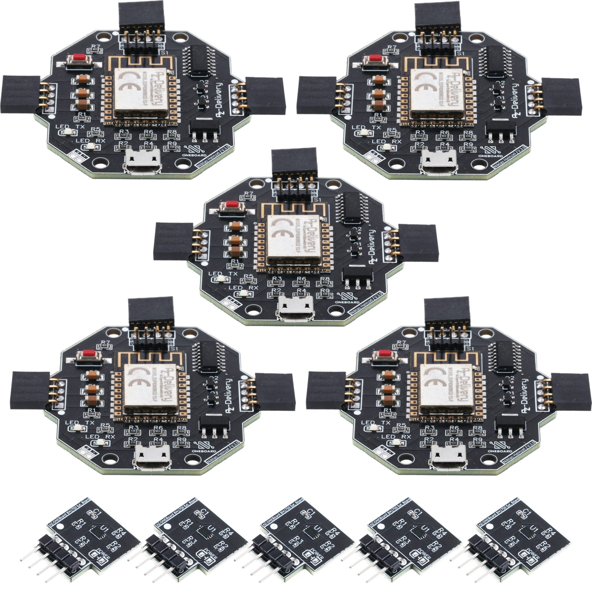 AZ - ONEBoard Entwicklungsboard inklusive Extensionboards SHT30, BH1750 & SGP30 - AZ - Delivery