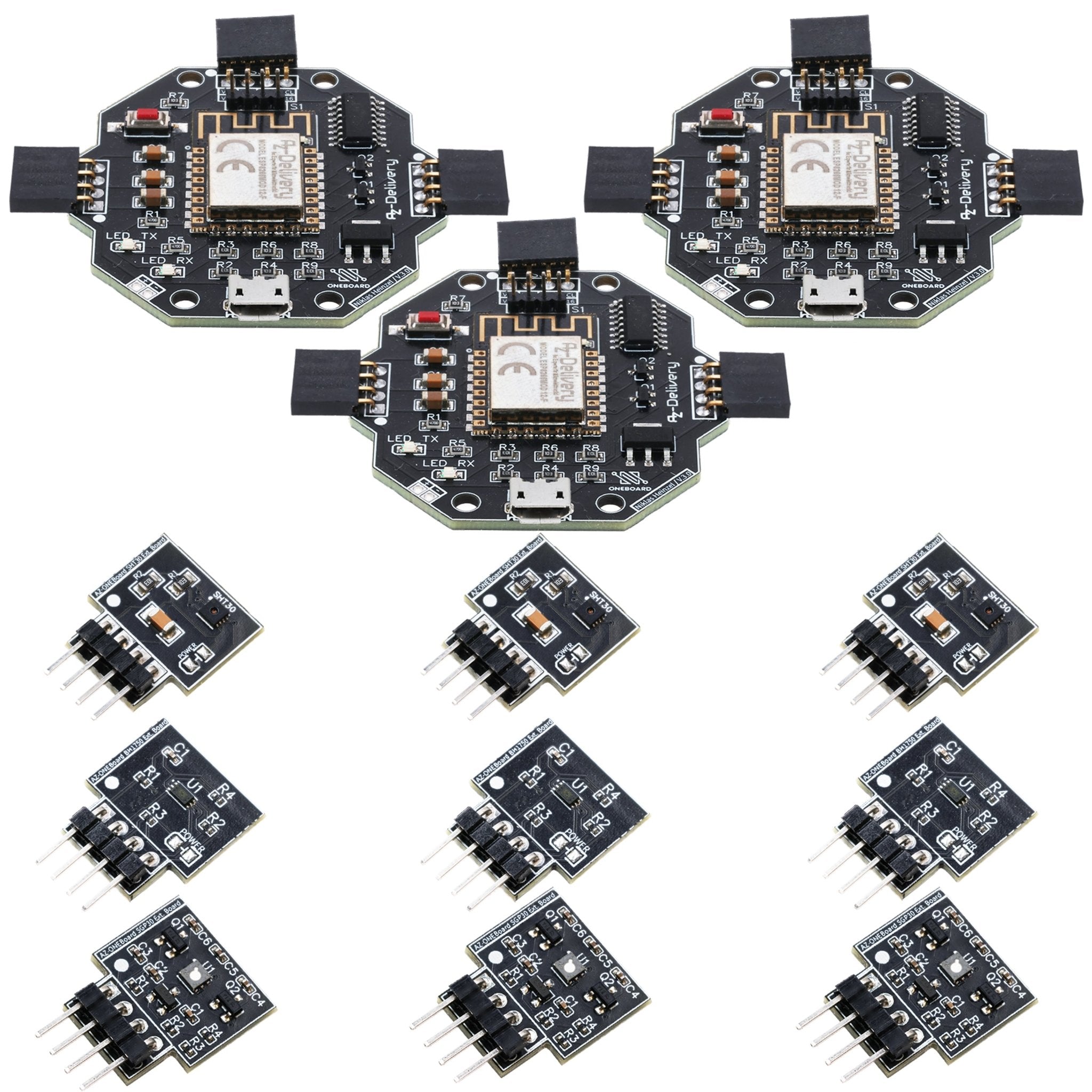 AZ - ONEBoard Entwicklungsboard inklusive Extensionboards SHT30, BH1750 & SGP30 - AZ - Delivery