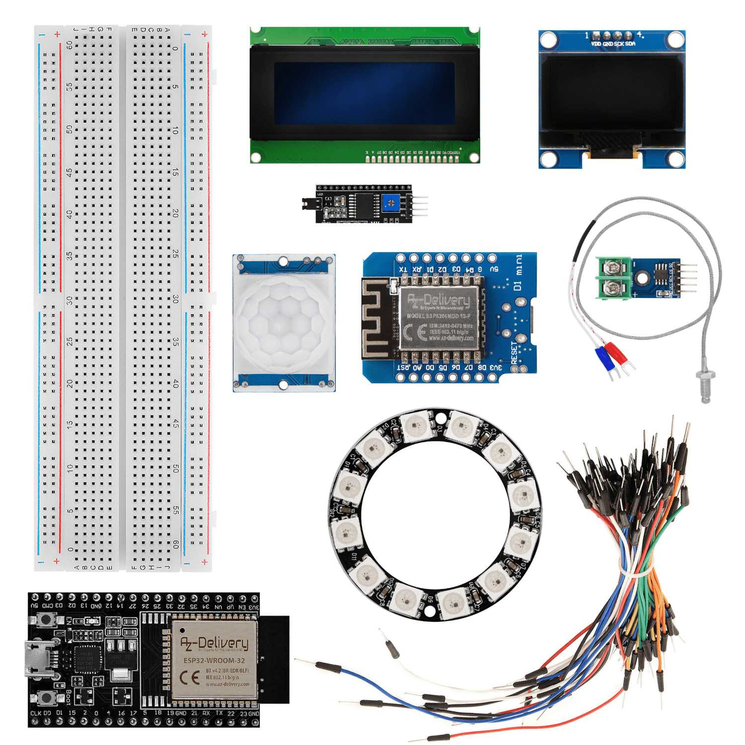 DIY Projekt Set für Fortgeschrittene inkl. ESP32 Dev KitC V4, D1 Mini und vieles mehr - AZ - Delivery