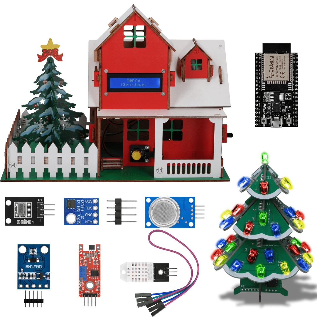 DIY Weihnachtshaus Starter Kit für Lernelektronik inklusive Schnellstart - Anleitung - AZ - Delivery