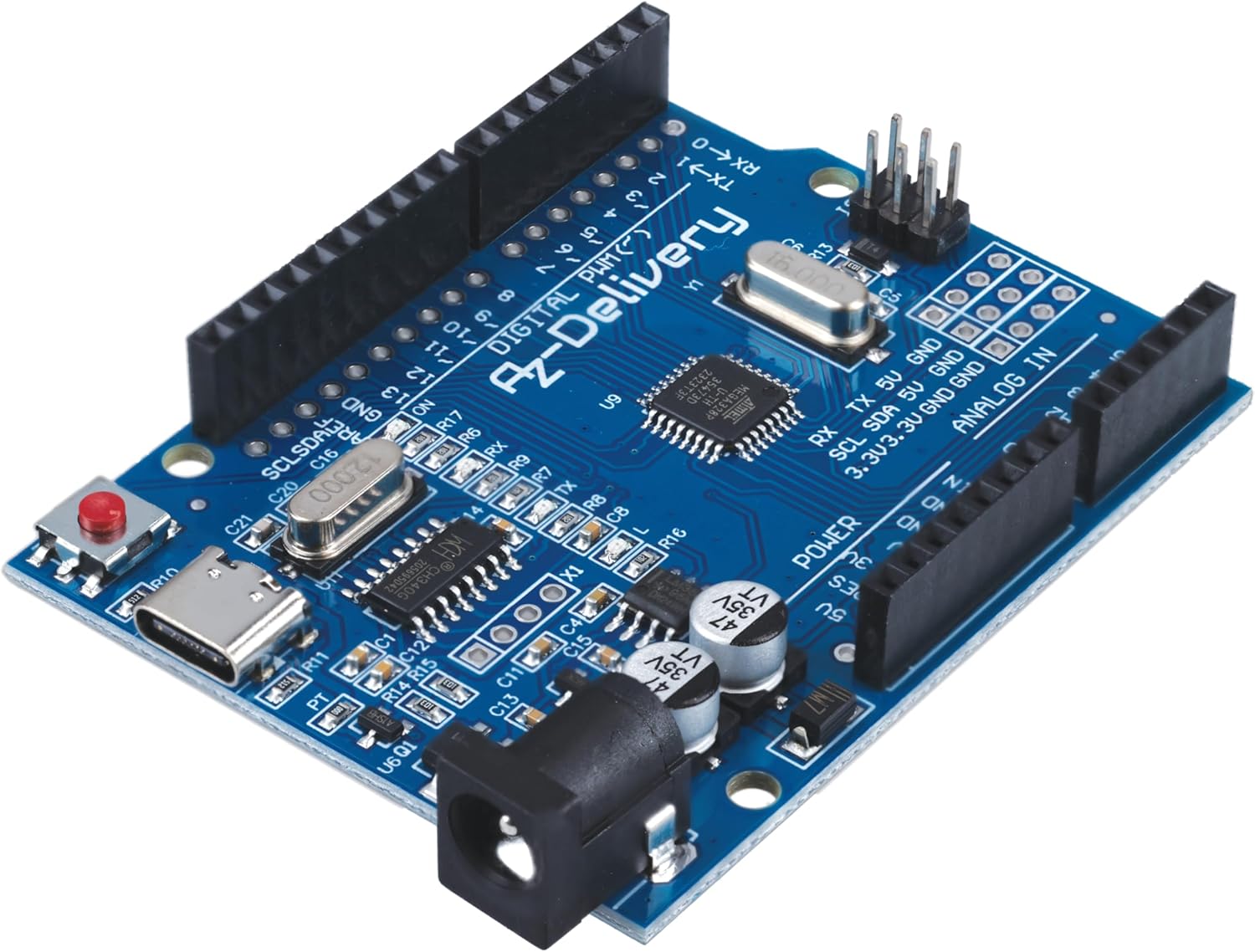 Mikrocontroller Board AZ - ATmega328 - Board mit USB - C Anschluss - AZ - Delivery