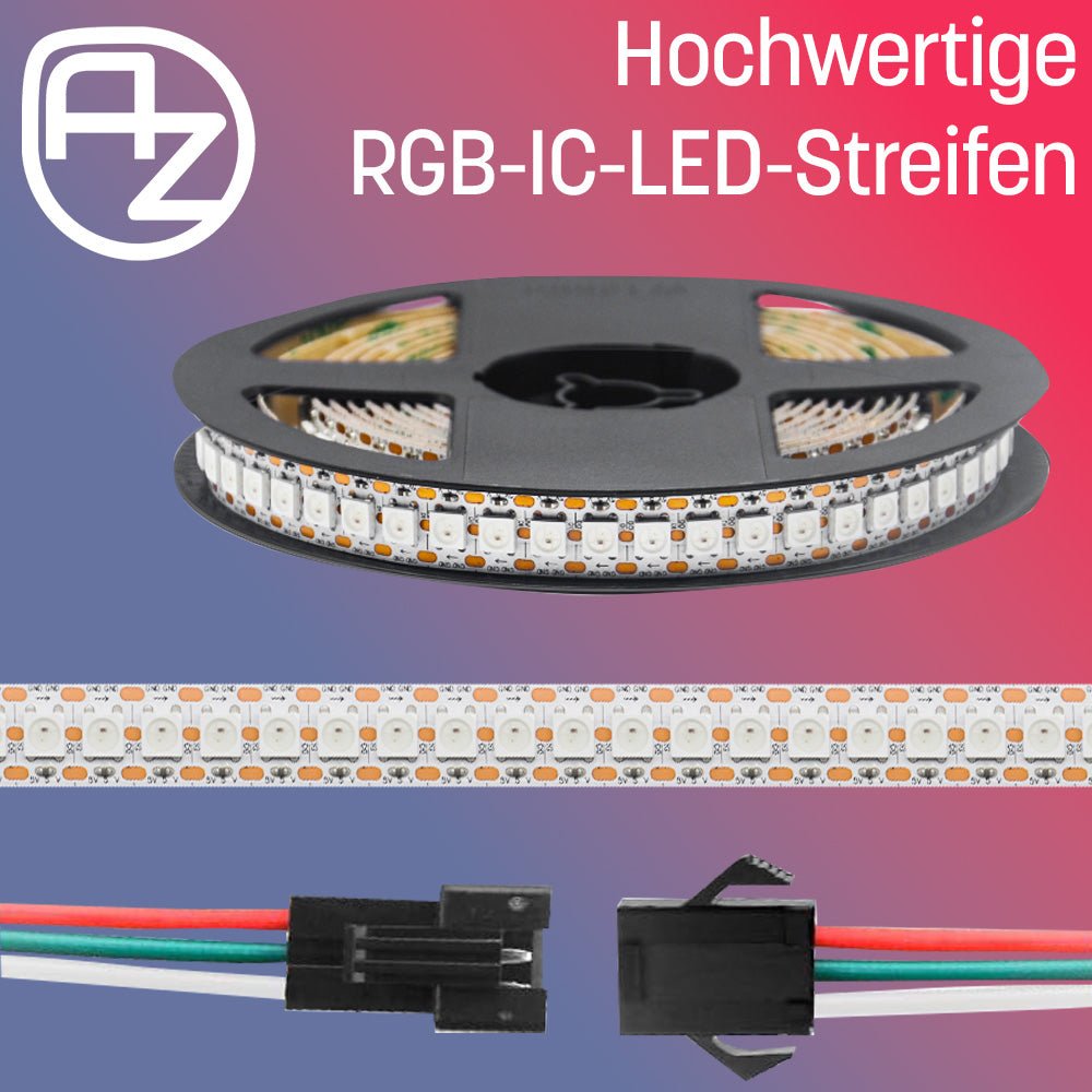 WS2812B 144 LEDs/m 144 Pixels/m LED Strip RGB adressierbarer LED Streifen mit 5050 SMD LEDs IP20 Weiß nicht Wasserdicht - AZ - Delivery